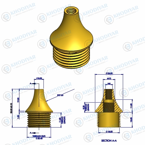 22/2 THREADED STUD